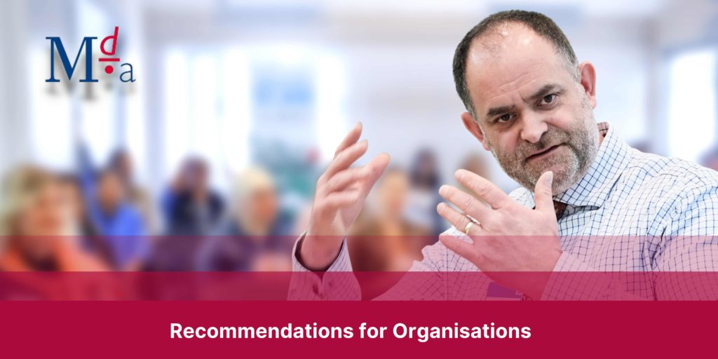 Recommendations for Organisations | MDA Training 